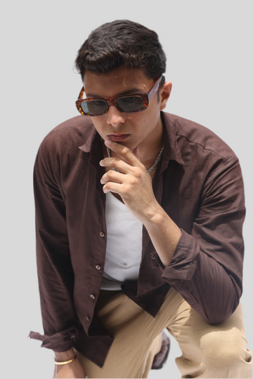 Chocolate Brown linen shirt