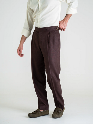 Chocolate brown Linen Ghurka Pant