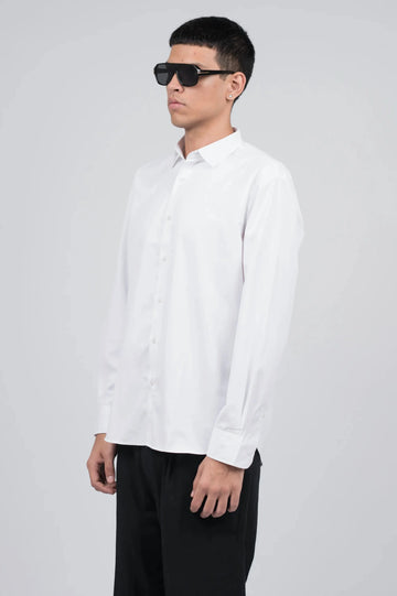 White Stretchable Cotton Shirt