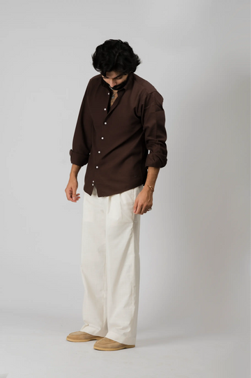 Chocolate brown linen Shirt
