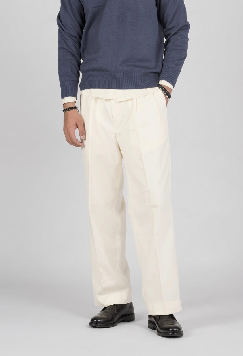 80s pleated pant - Cream