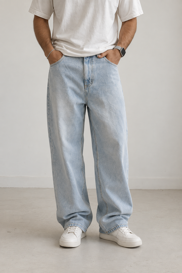 Light Wash Baggy Denim Jeans