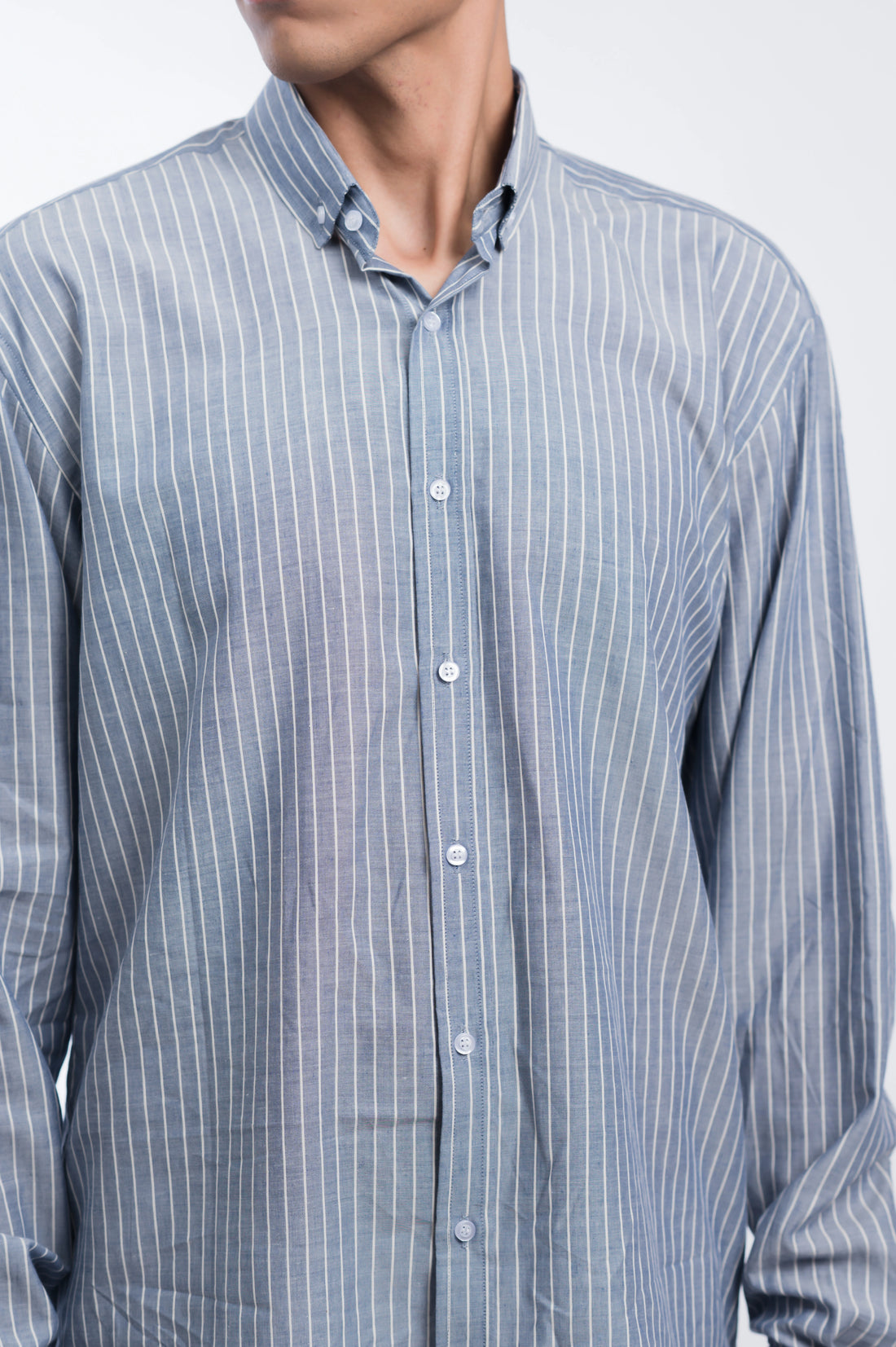 Blue Striped Cotton Shirt