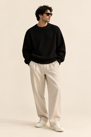 Black Knit Heavyweight Sweater