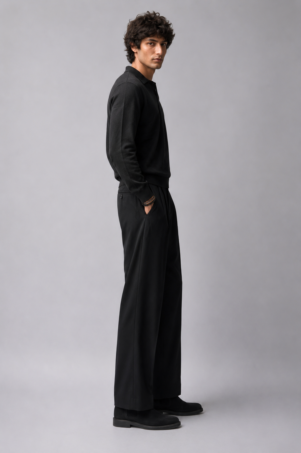 80s pleated pant - Black