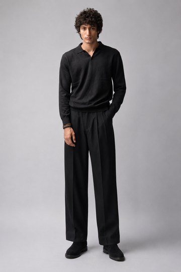 80s pleated pant - Black