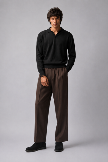 80s Pleated pant - Chocolate Brown