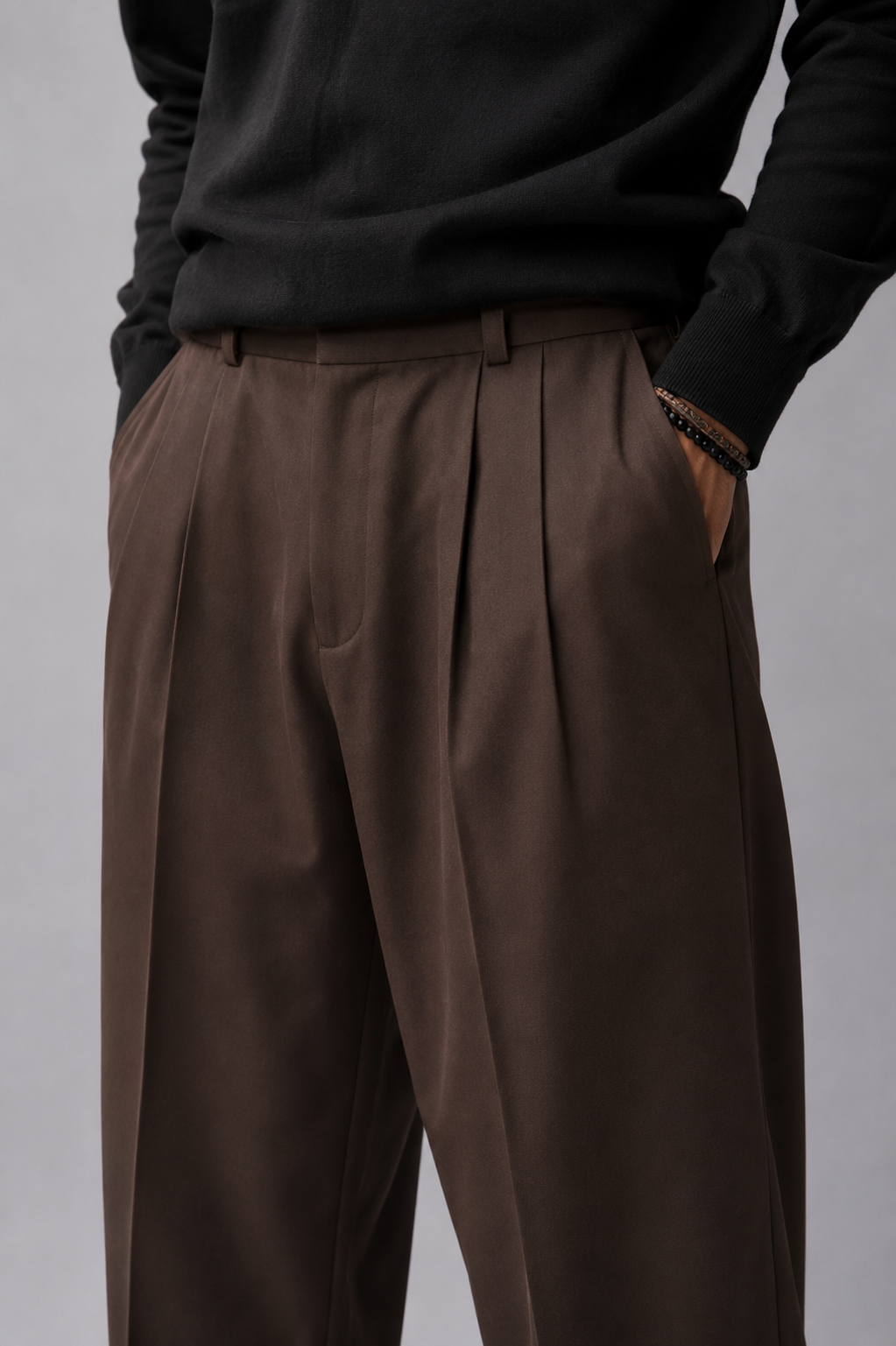 80s Pleated pant - Chocolate Brown