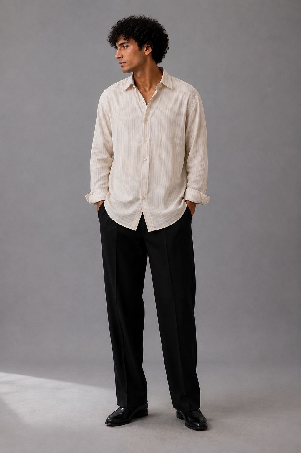 Off-White Linen Stripe Shirt