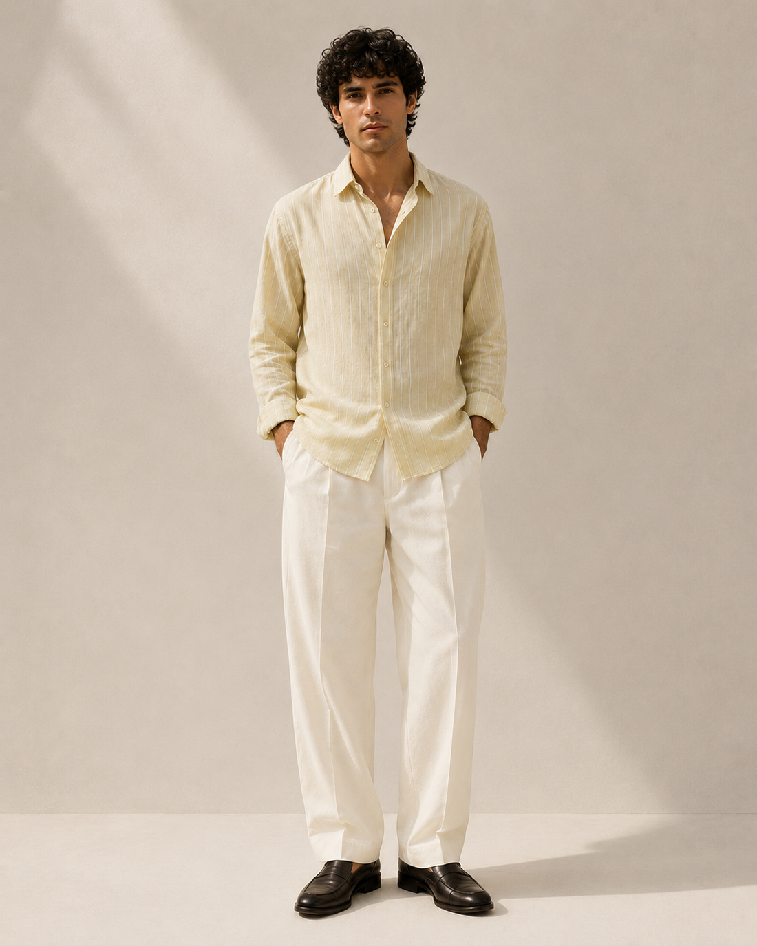 Lime Linen Stripe Shirt