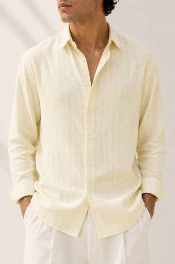 Lime Linen Stripe Shirt
