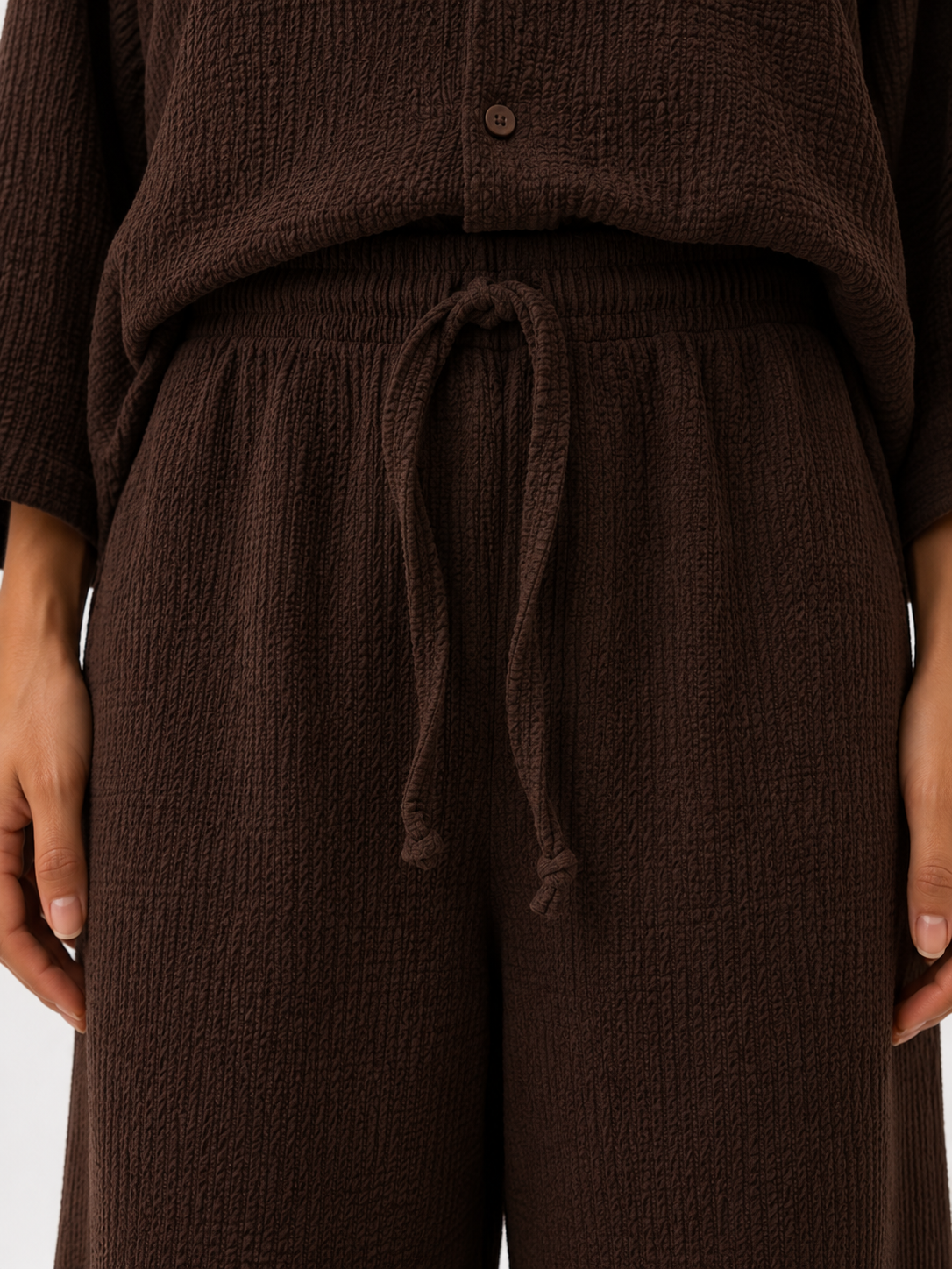 Brown Waffle Trouser