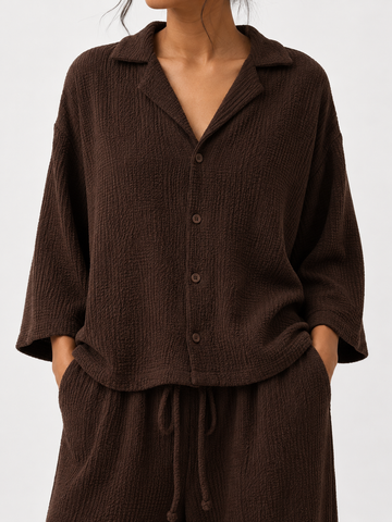 Brown Waffle Top