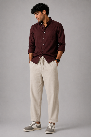 Taupe Linen Trouser