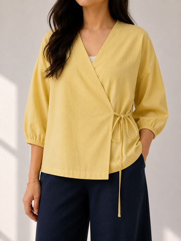 Butter Wrap Linen Top