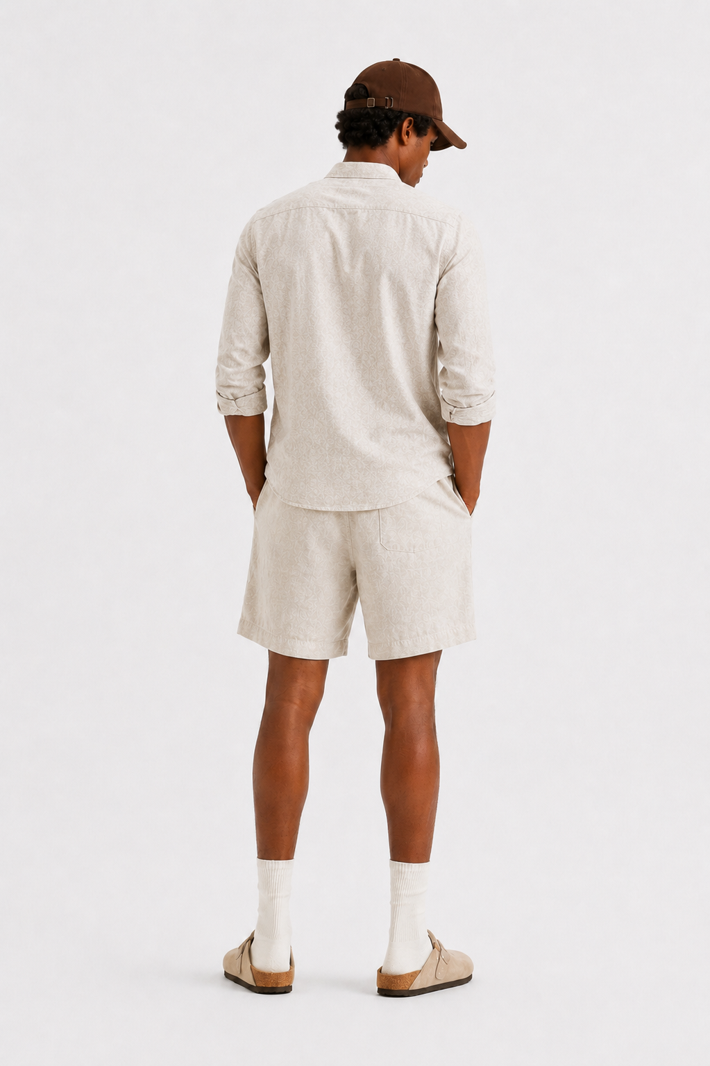 Ash Grey Shorts Set
