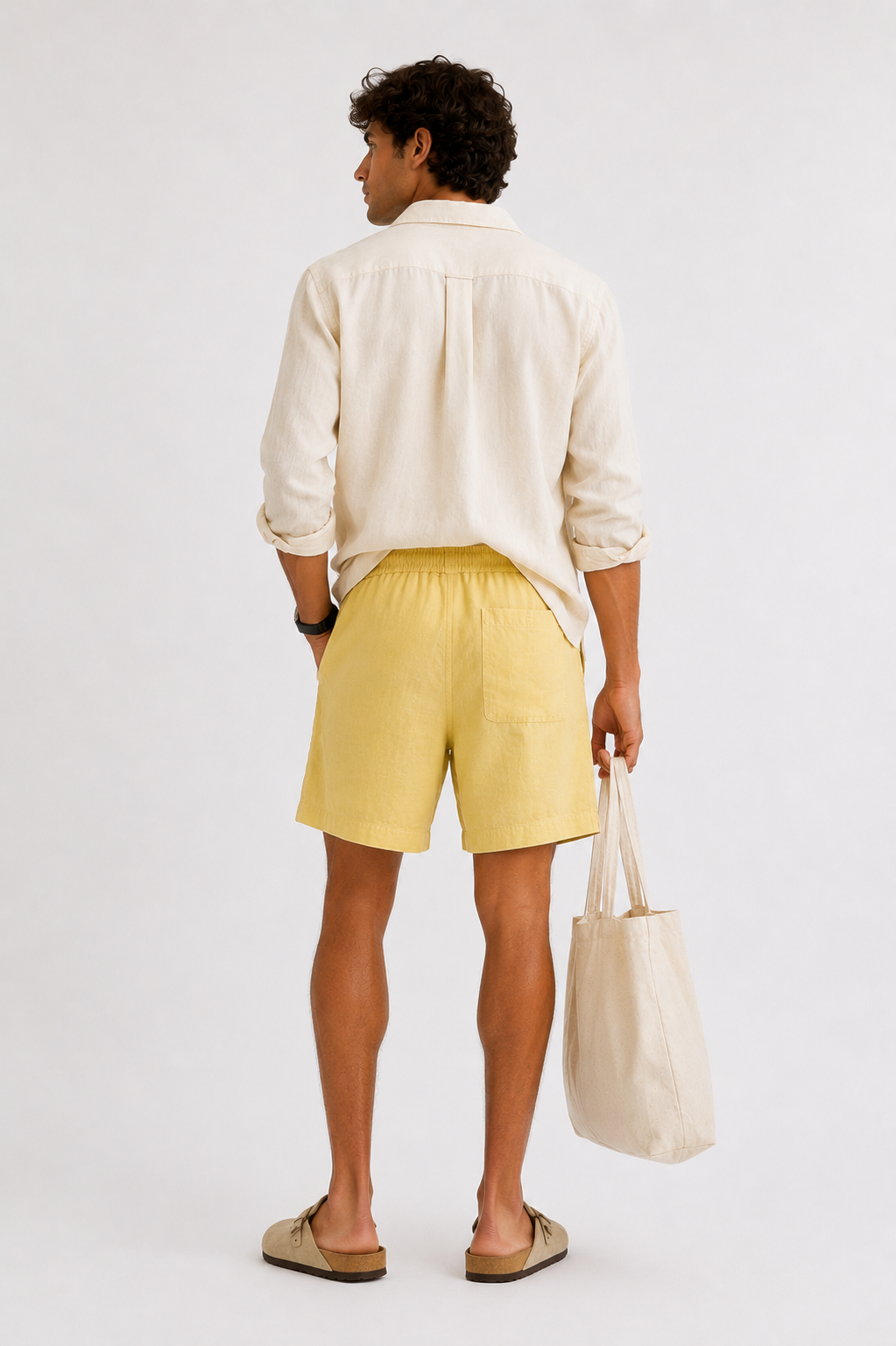 Mustard Linen Shorts