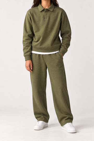 Olive Green Fleece Polo