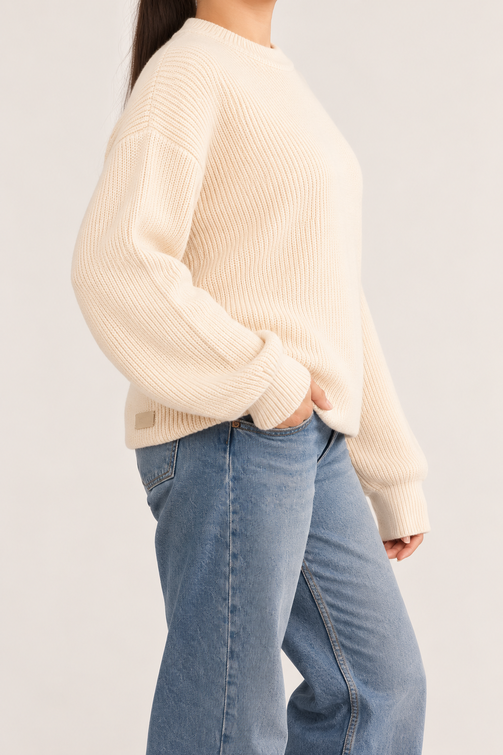 Cream Knit heavyweight Sweater