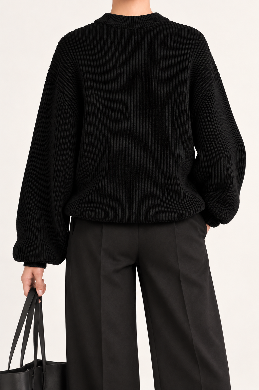 Black Heavyweight Knit Sweater