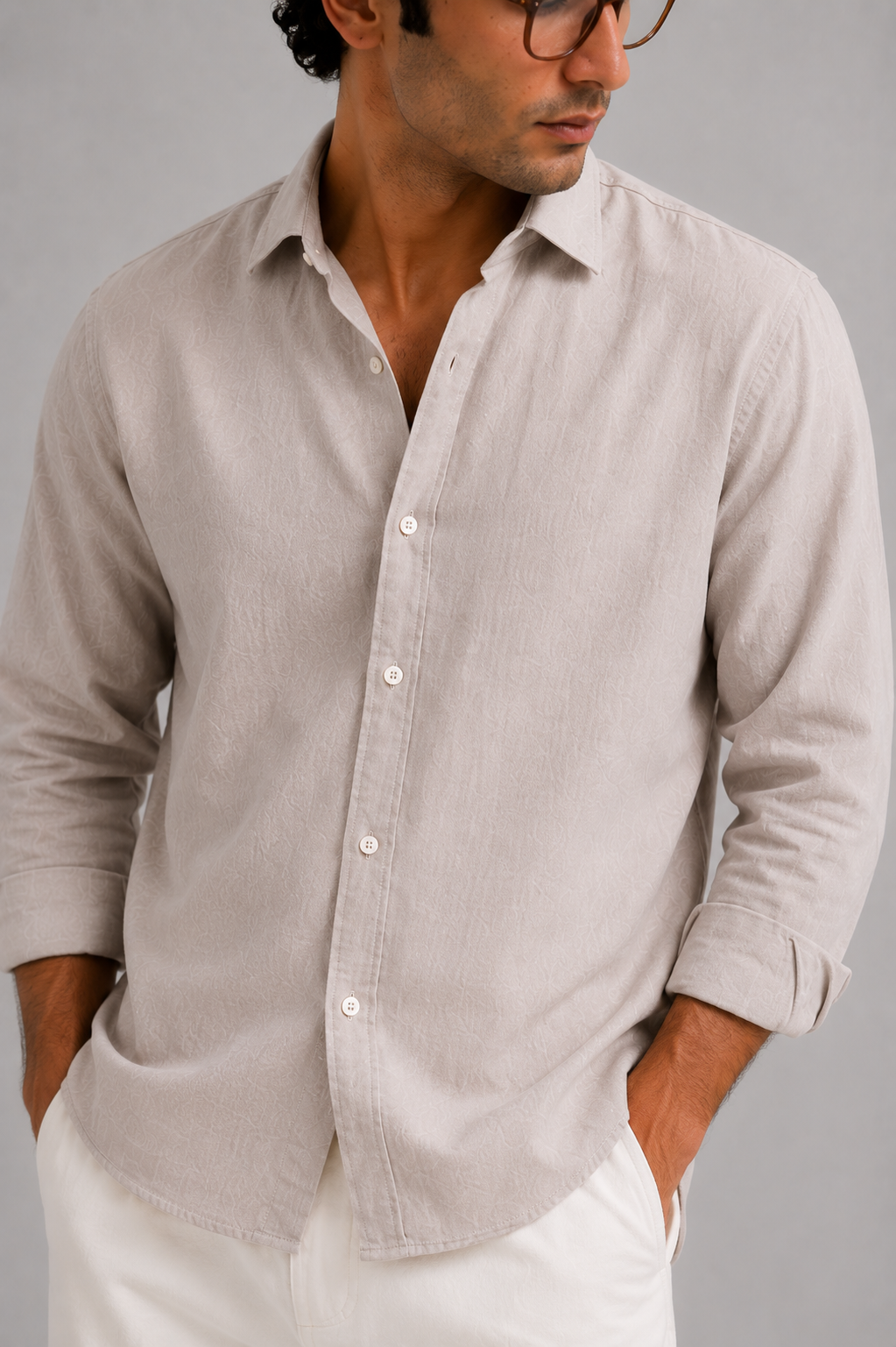 Ash Grey Linen Shirt
