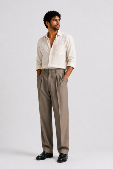 80s Pleated Pant - Taupe