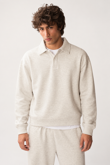 Oatmeal Fleece polo