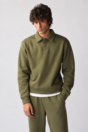 Olive Green Fleece Polo