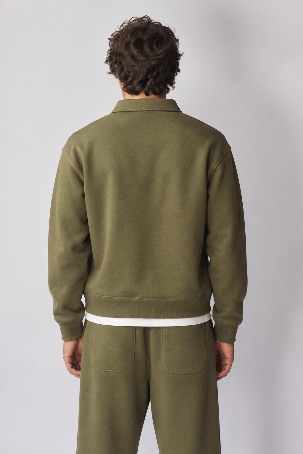 Olive Green Fleece Polo