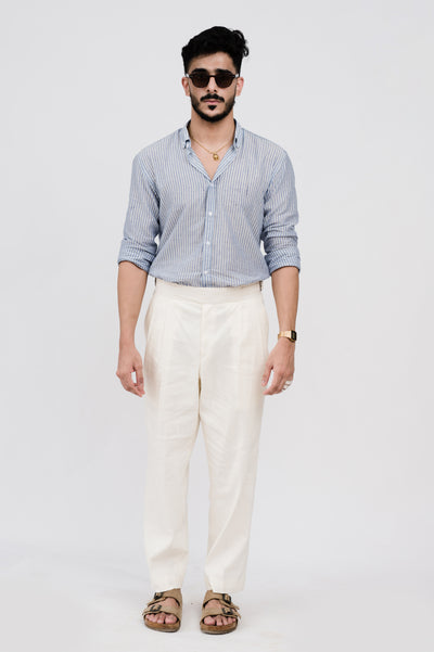 Cream linen Ghurka Pant