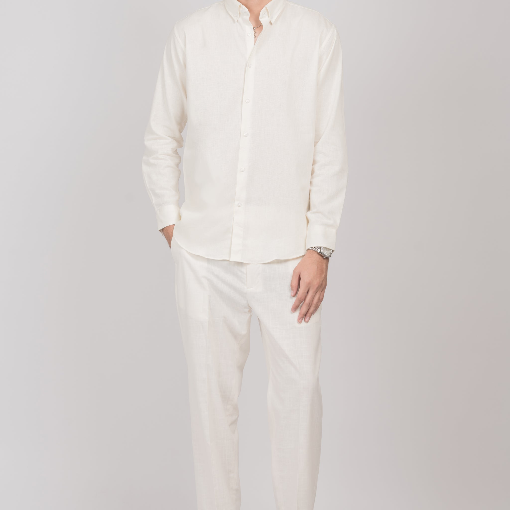 Cream linen Set