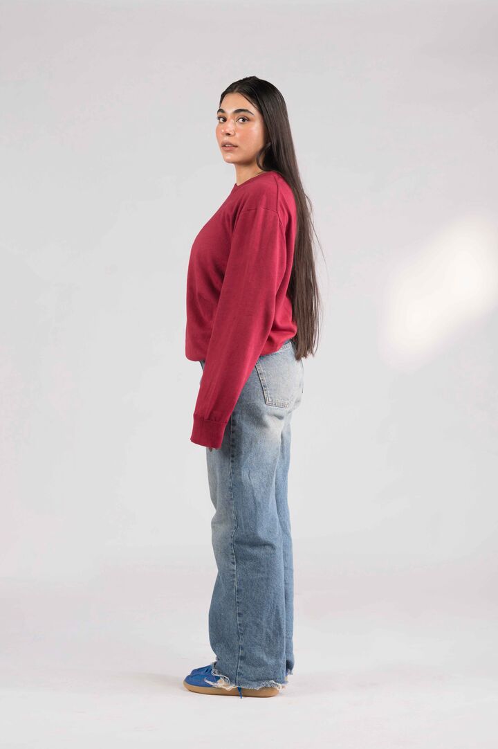 Maroon crewneck sweater