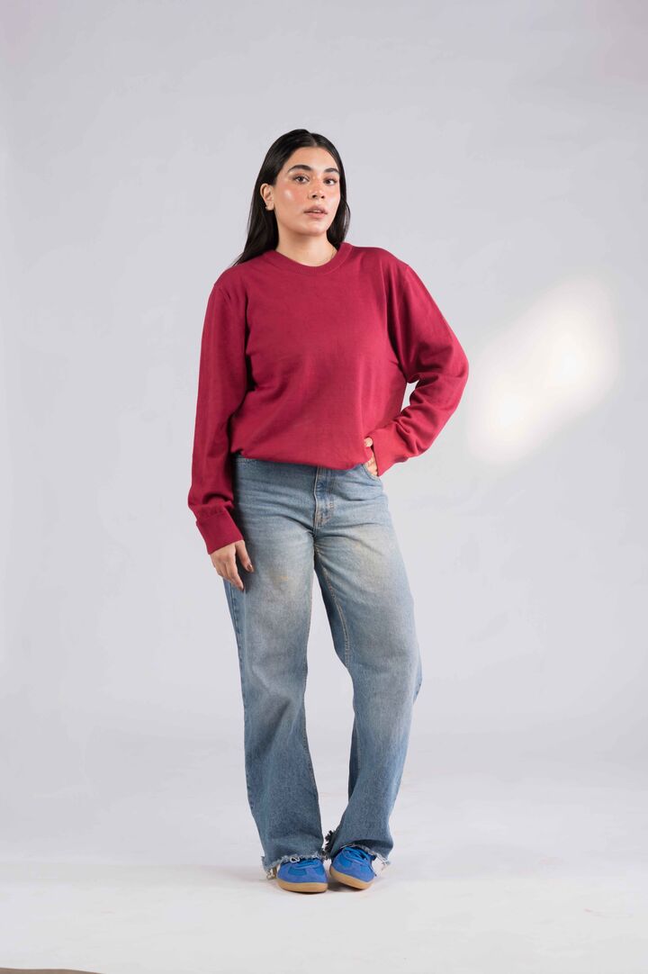 Maroon crewneck sweater