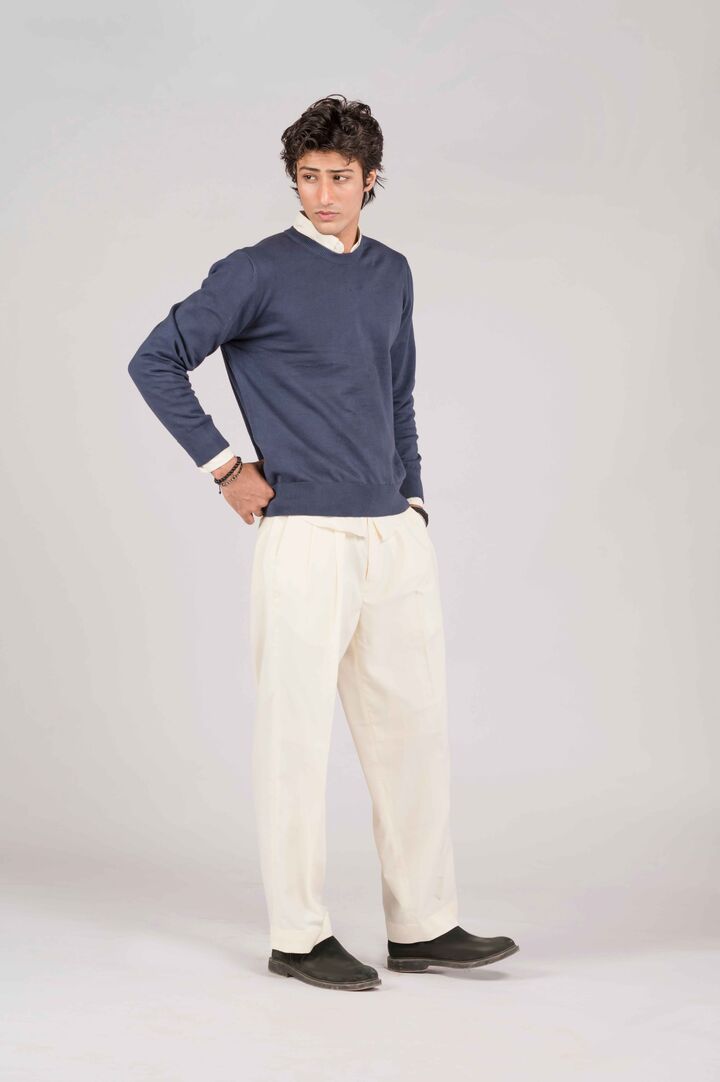 Navy crewneck sweater