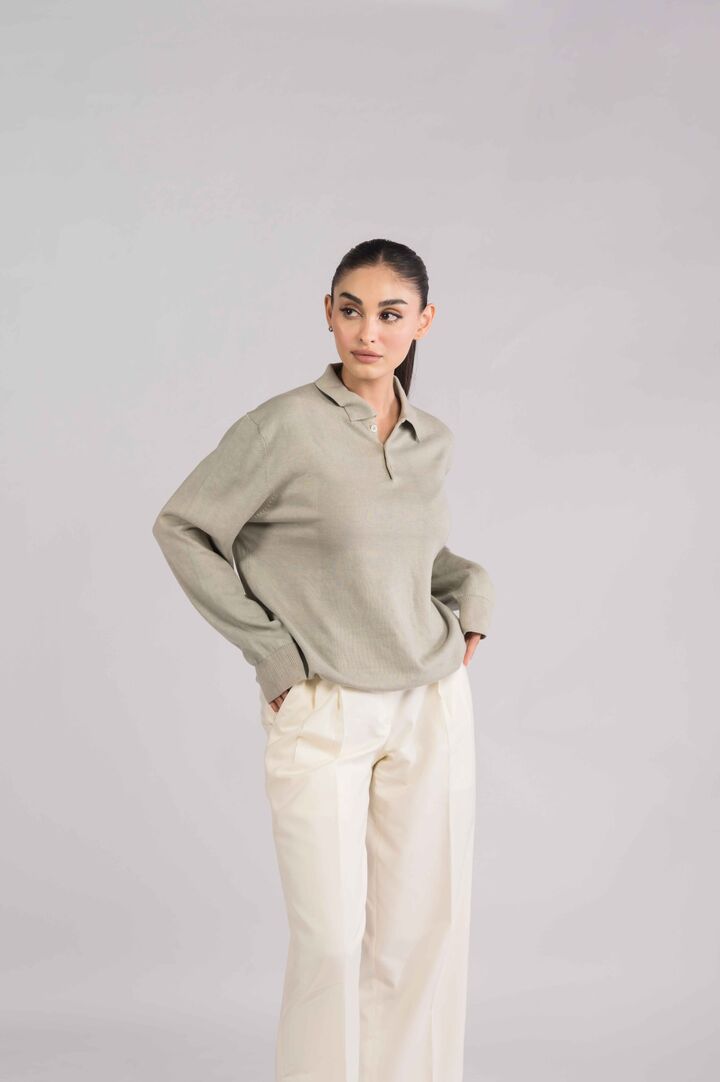 Cream Adjustable Pleated Pants