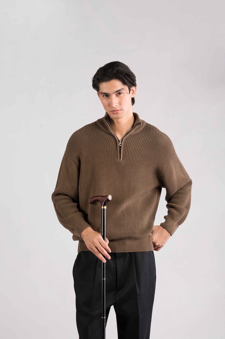 Chocolate brown Mockneck sweater