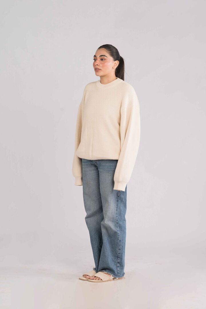 Cream Knit heavyweight Sweater