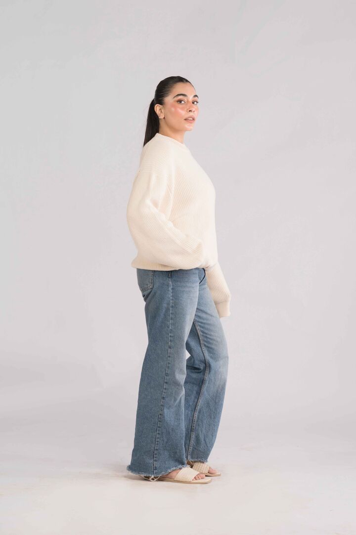 Cream Knit heavyweight Sweater