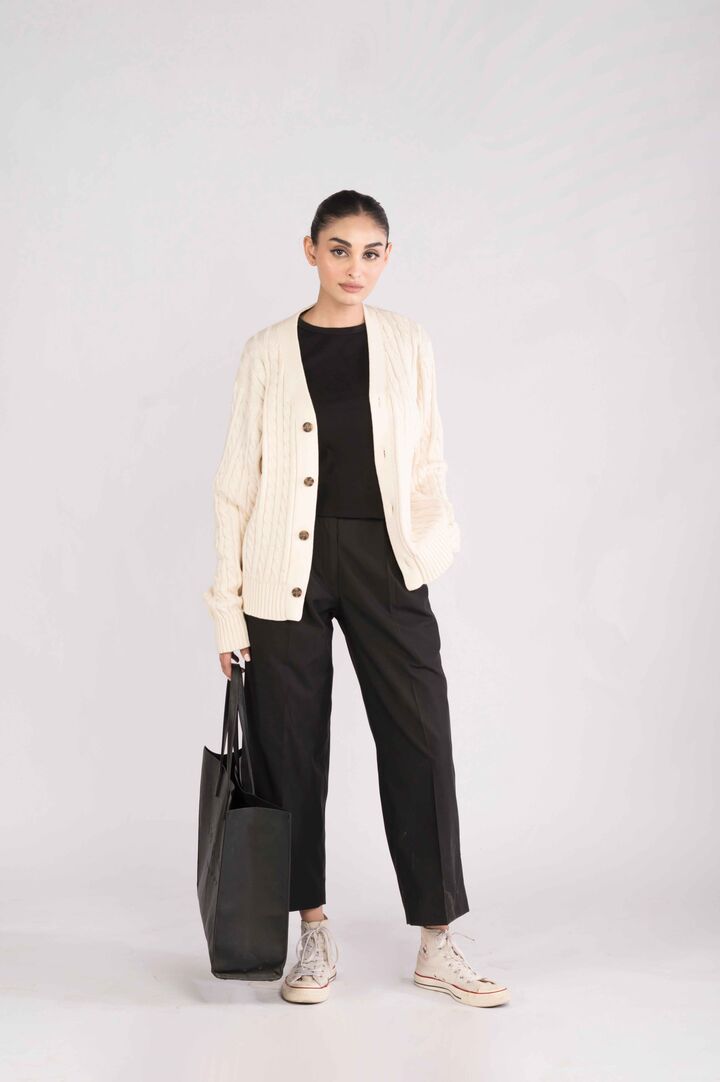Bone White Cardigan