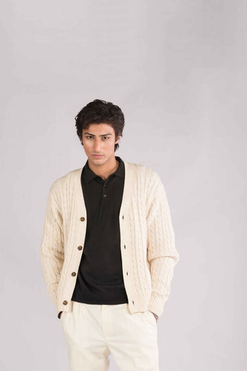 Bone White Cardigan
