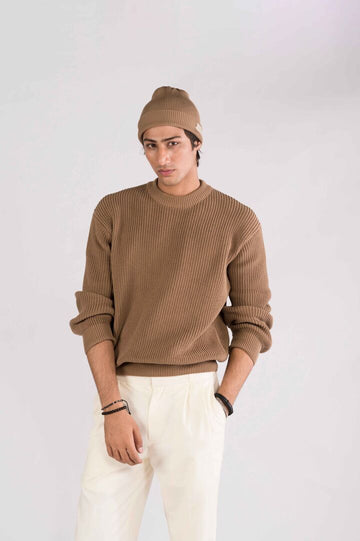 Brown Rib Beanie