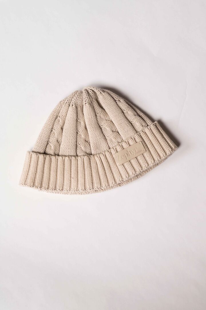 Almond Milk Cable Knit Beanie