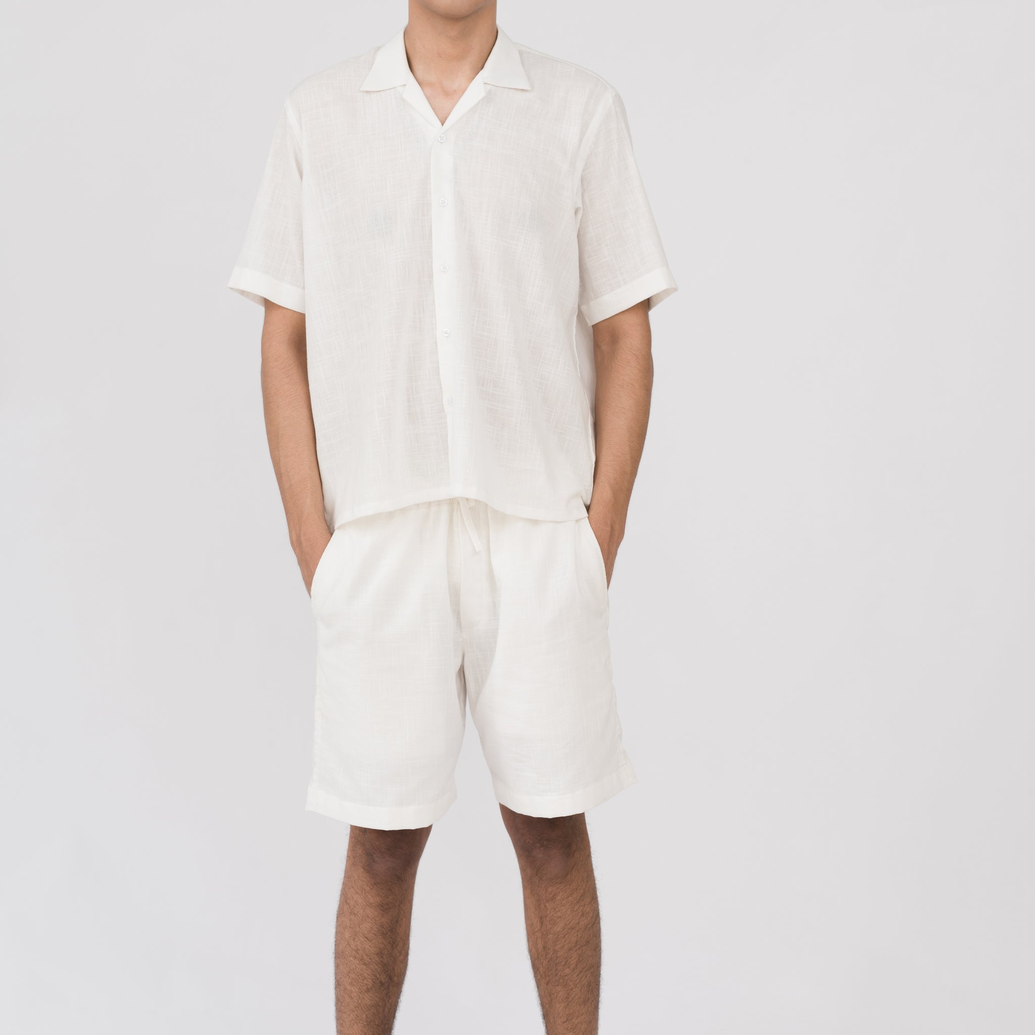 White Linen Shorts