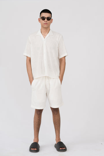 White Linen Shorts