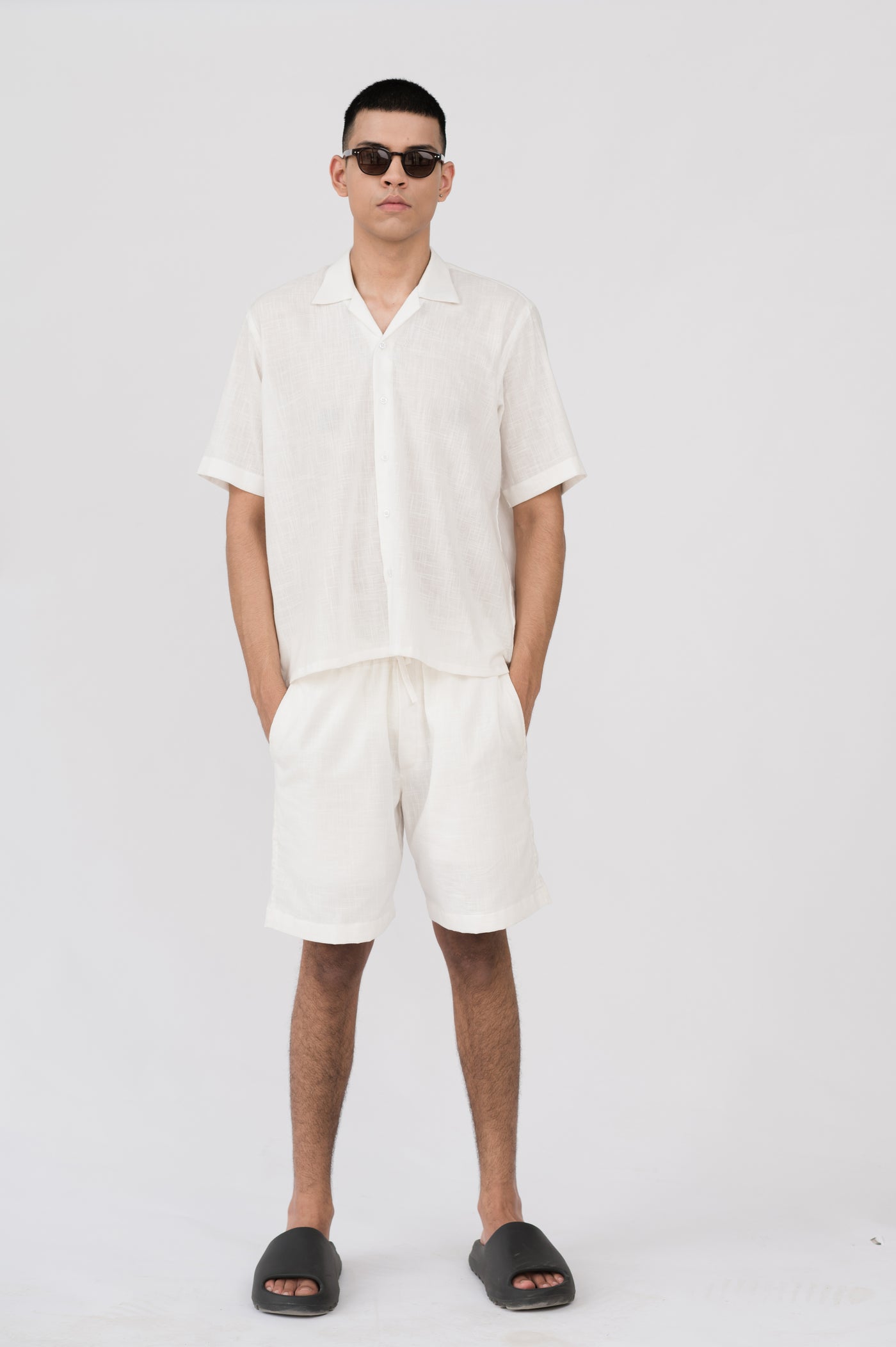 White Linen Shorts