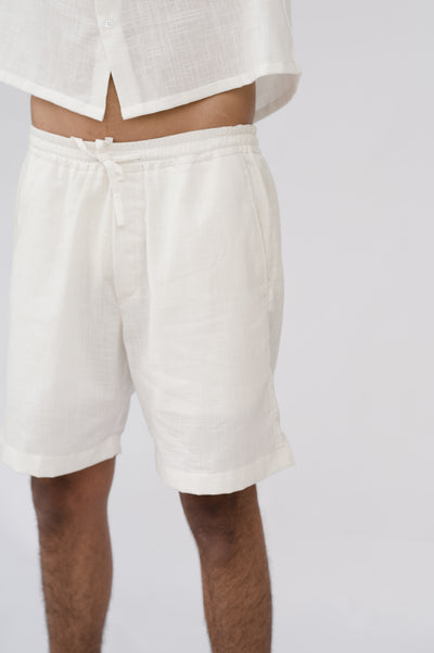 White Linen Shorts