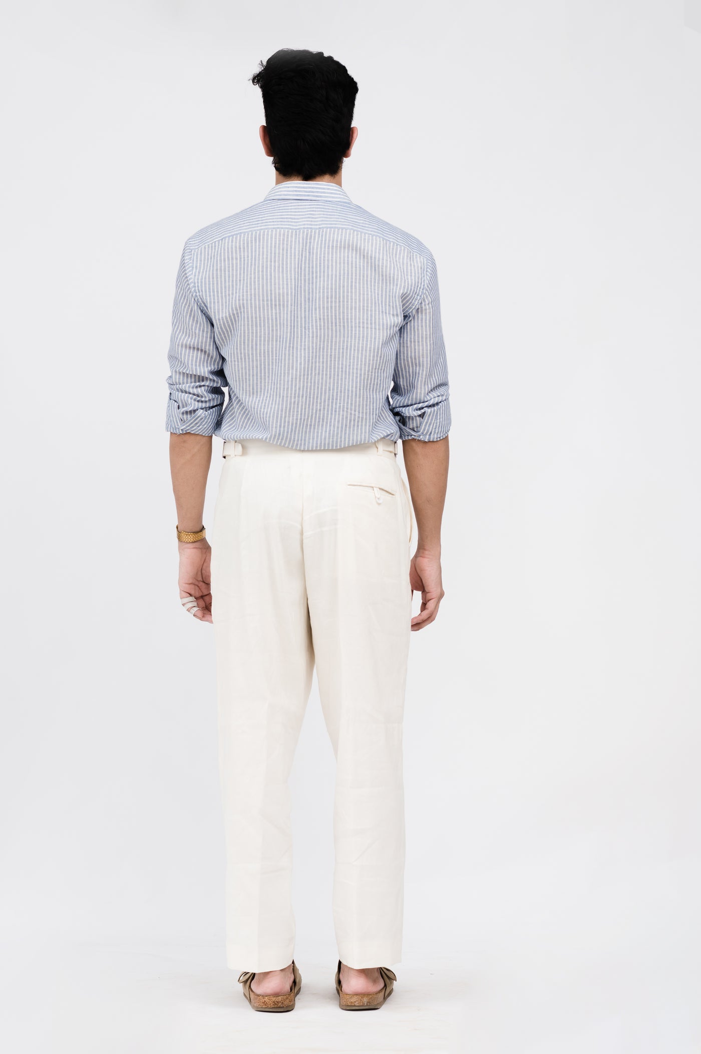 White-Blue striped linen shirt