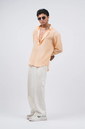 Peach linen shirt