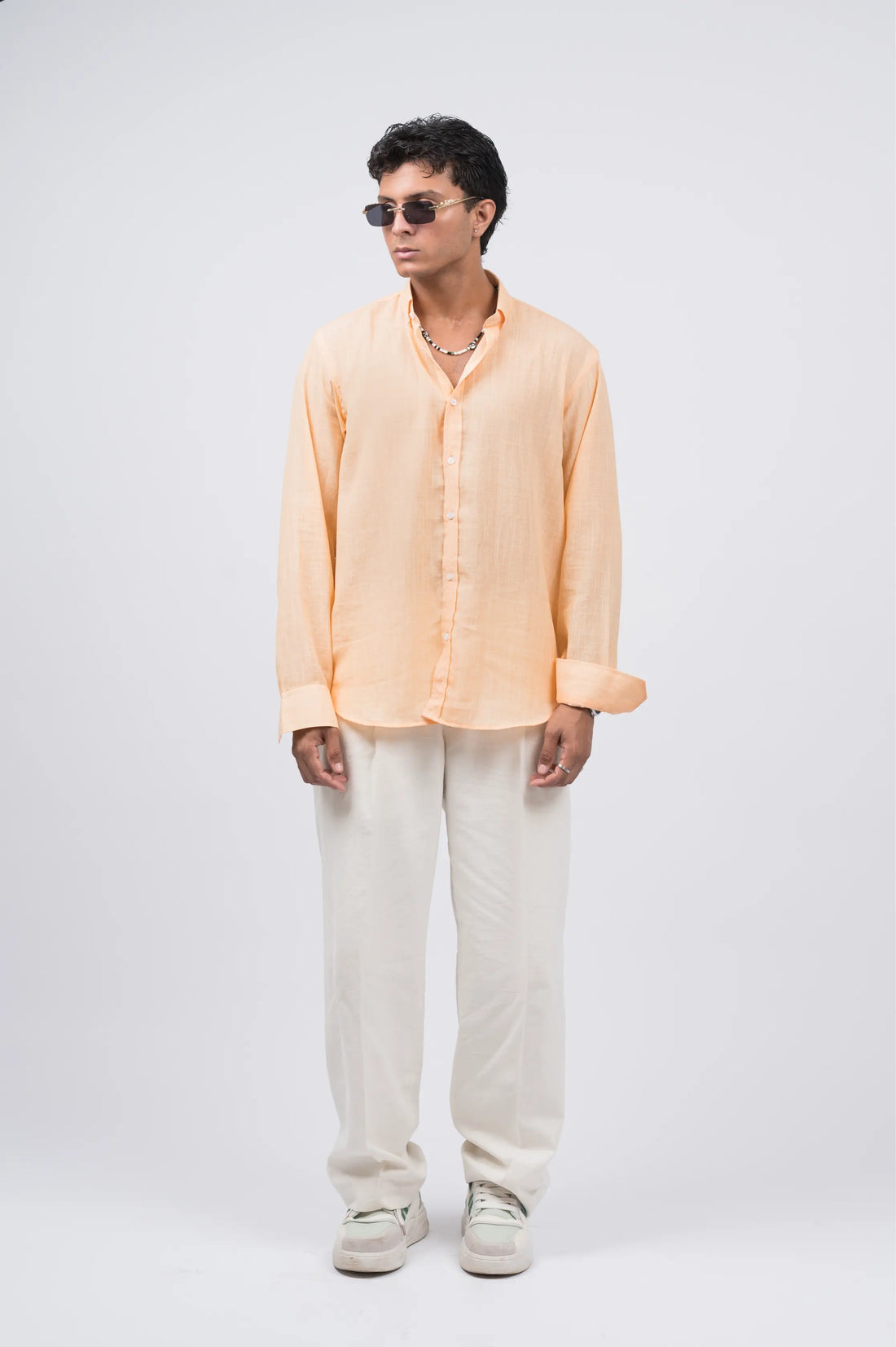 Peach linen shirt