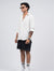 Black cotton box fit shorts